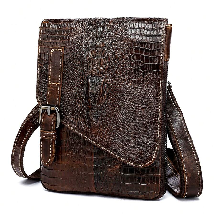 Petit sac bandoulière en cuir véritable pour homme, sacoche pour téléphone portable, sac banane