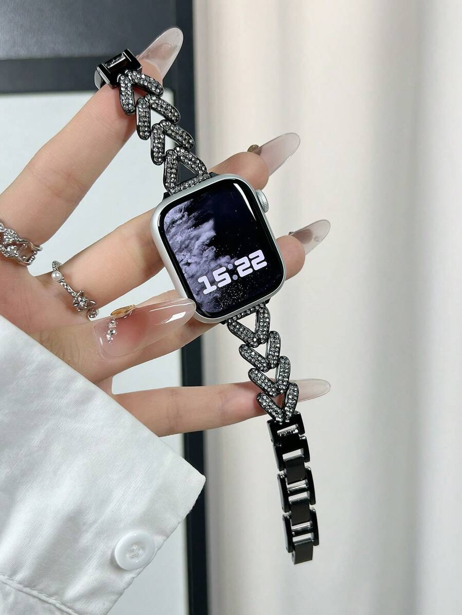 Luxury Rhinestone Wheat Ear Apple Watch Band, Compatible With Apple Watch Series 6/SE/2/7/8/1/9/10