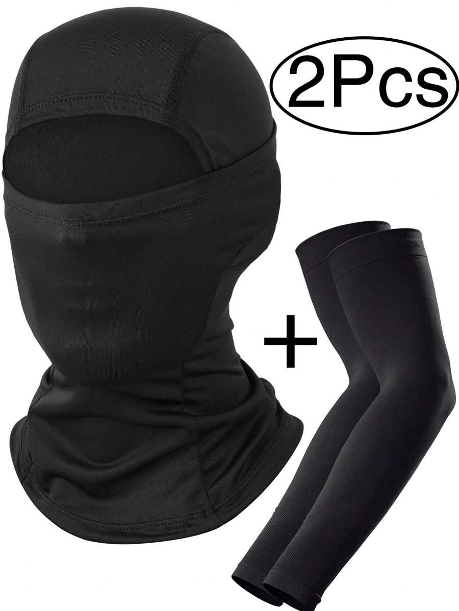 Balaclava Mask + Ice Sleeves, Men's Women's Soccer Ski Mask, Lightweight Sheath, Hat, UV Protector For Riding