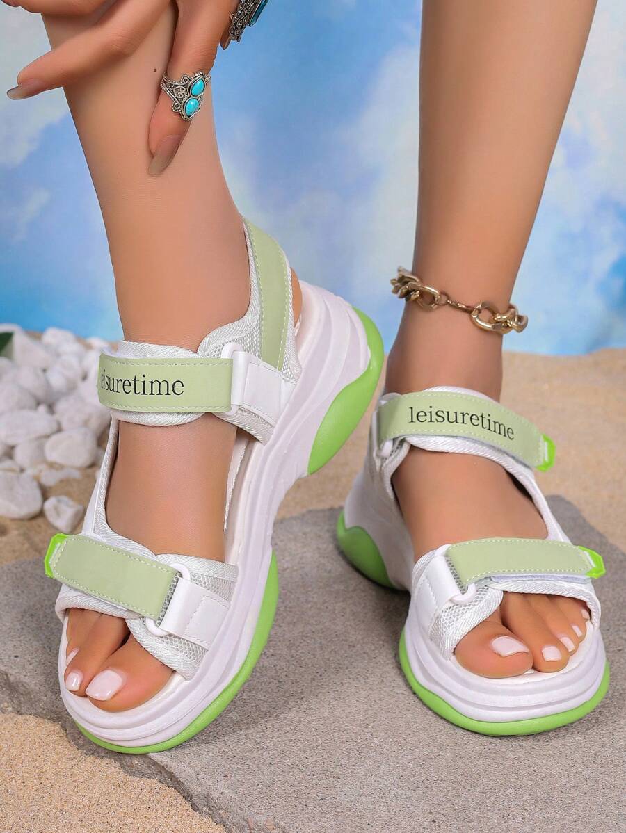Women's Platform Wedge Sandals, Fashion Thick-Soled Casual Beach Shoes, Plus Size High Heels