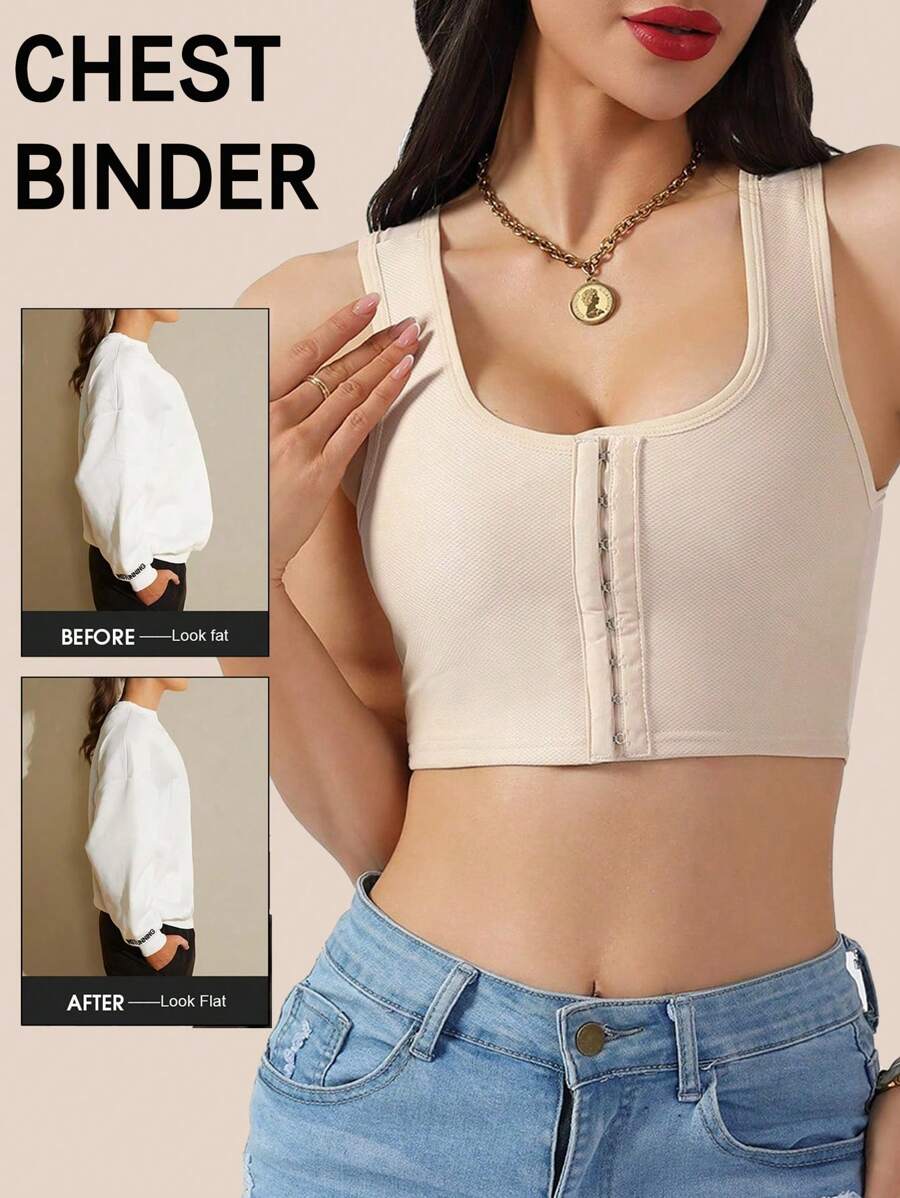 1pc Invisible Chest Binder For Cosplay & Yoga, Quick-Drying Front Closure Breathable Sports Bra For Women In Summer