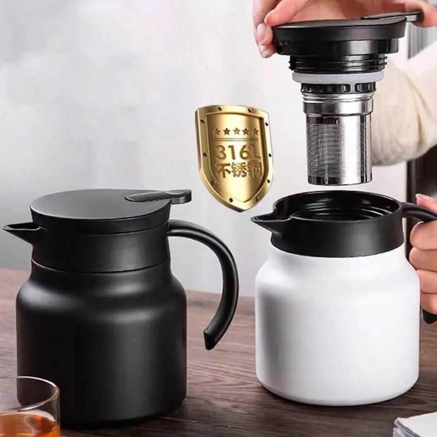 1pc Household Ceramic Vacuum-Sealed Tea Pot, Large Capacity For Old White Tea, Mandarin Peel, Pu'er Infusion