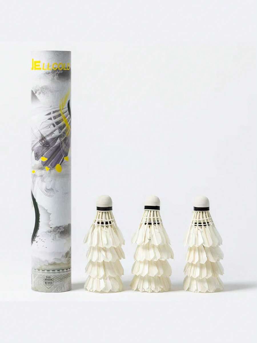 1pc Feather Shuttlecock Bucket, High-Speed Training Badminton Shuttlecocks With Great Stability, Suitable For Professional Competitions, Outdoor Games, Corporate Events
