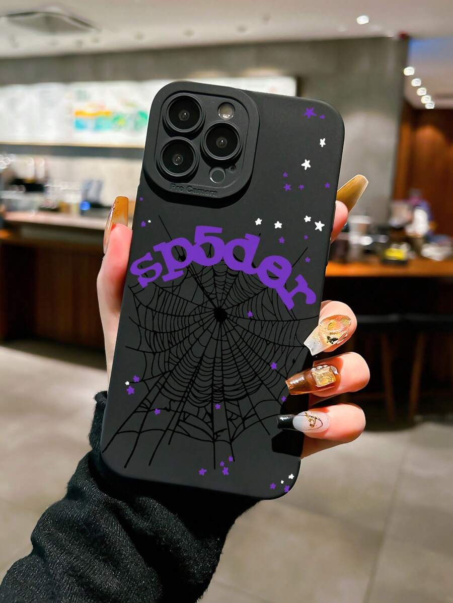 Funda para teléfono con estampado de telaraña y estrellas, compatible con Apple 16 ProMax, 14, 13, 12, 11 Pro Max, XS Max, X, XR, 8, 7, 6S, Plus, Mini, y Galaxy A13 4G, S21 FE 5G, A15, A21S, A34, A12, A50, S21, A71, funda de teléfono resistente a golpes, adecuado como regalo de cumpleaños para novia, novio o uso personal