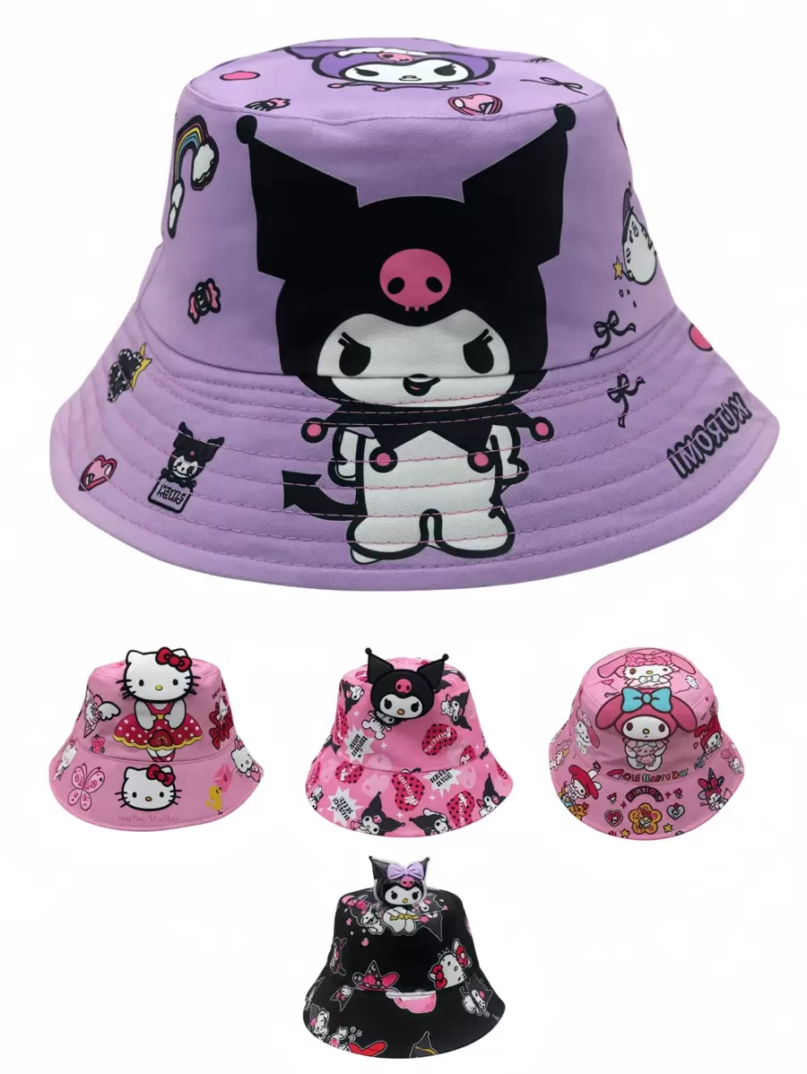 Sanrio Sanrio. 1 Piece Hello Kitty, Kuromi, My Melody - Themed Women's Accessory, Bucket Hat. Made Of Comfortable Material, Stylish And Beautiful, Offers Sun Protection, And Is Convenient For Storage. (Head Circumference: 52 - 56 CM)