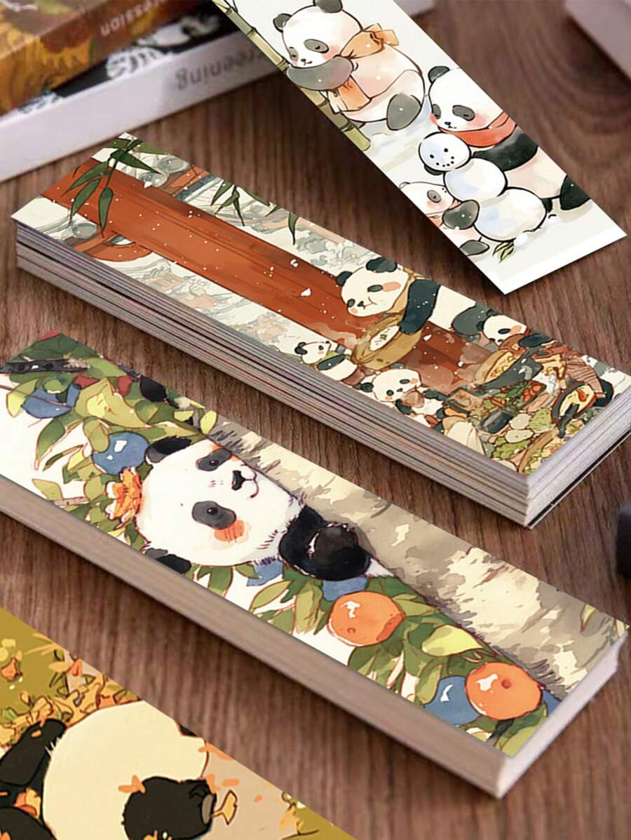 30pcs Cute Panda Shaped Bookmarks, Creative Design For Marking Books And Decorating Notes, Ideal Gift For Lovers