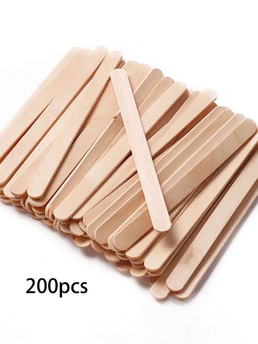 200 piezas Palitos de madera desechables, palitos de cera de madera - Aplicadores para depilación de cejas, labios, nariz. Palitos pequeños para aplicación de cera para una piel suave, uso profesional de hidroterapia y en el hogar, palitos para cera, palitos para raspar cera, palitos de manualidades, palas para cera, palitos de cera de madera para depilación corporal y facial, cejas, labios, nariz, palitos para aplicación de cera, palitos para manualidades, accesorios y productos para el cabello para barbería, salón de belleza y artículos esenciales de viaje