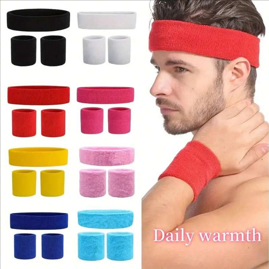 3pcs Daily Warm Headband, Yoga Elastic Sports Headband, Warm Headscarves For Men And Women, Fitness Products., Men Accessories