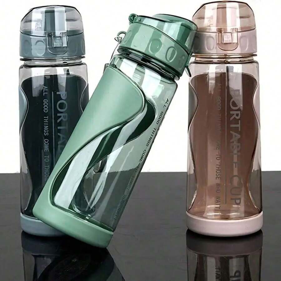 1pc 19oz Leakproof Outdoor Sports Water Bottle - Portable Flip-Top Design, Suitable For Outdoor Activities, Fitness, Travel - Durable And Lightweight