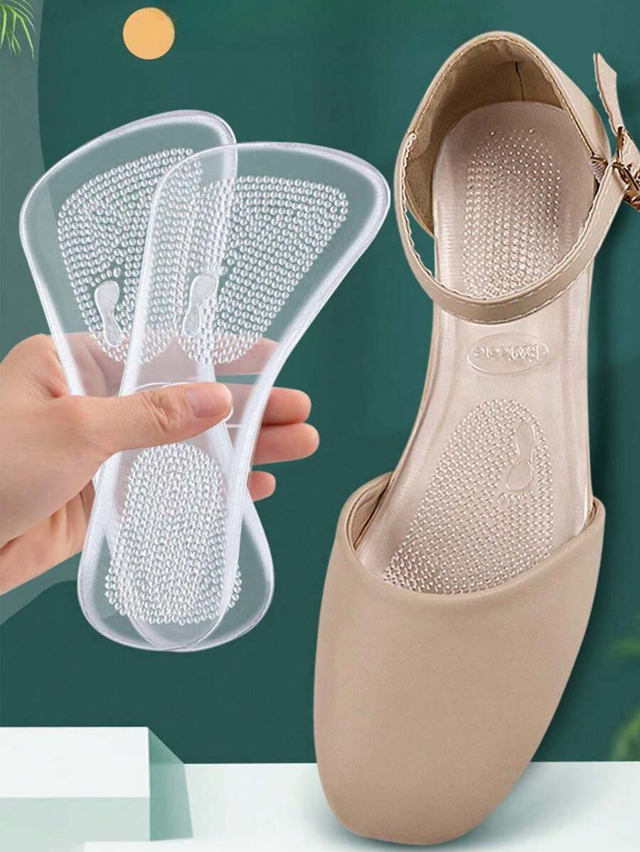 1-Pair Summer High Heels With Seven Cent Insole Silicone Women's Super Soft Bottom Comfortable Anti Pain And Anti Wear Sandals Anti Slip Pad For Shock Absorption And Pain Relief