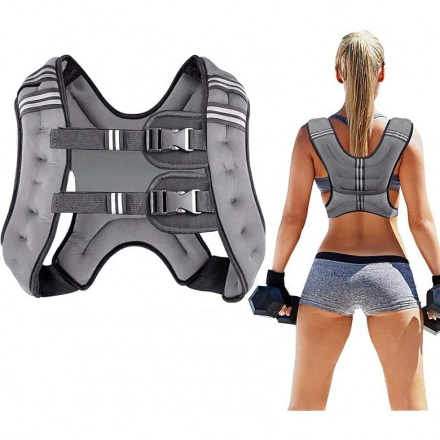 Prodigen Weighted Vest For Women And Men 8 12 16 20 25 30 Lbs With Reflective Stripe And Double Adjustable Buckle Straps Weight Vests For Strength Training, Jogging, Cardio, Weight Loss