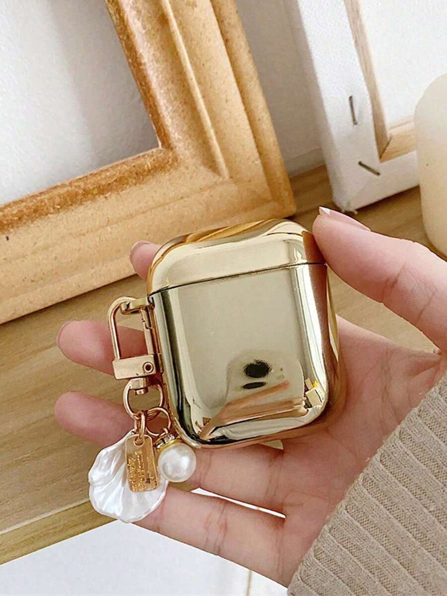 Funda para audífonos inalámbricos Bluetooth 1/2/3/4, Pro/Pro2 con colgantes de perlas falsas con acabado enchapado