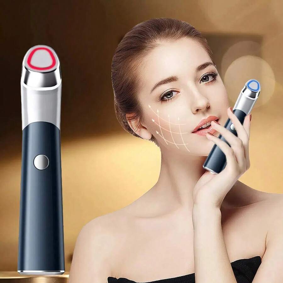 Red Blue Led Light EMS Microcurrent Face Massager Eye Massager For Face Lift Enhanced Absorption Smoother Skin Texture Radiance, Elasticity, Jawline Lift, Skin Tightening, Real Glass Glow Device Skin Care Spa