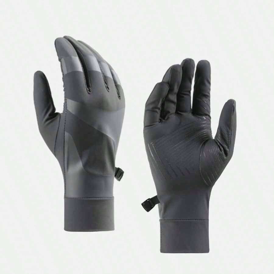 1 paio di guanti da uomo con protezione UV, in seta di ghiaccio, traspiranti, ad asciugatura rapida, con dita touch screen, adatti per attività all'aperto come corsa, sport, ciclismo, pesca, spiaggia