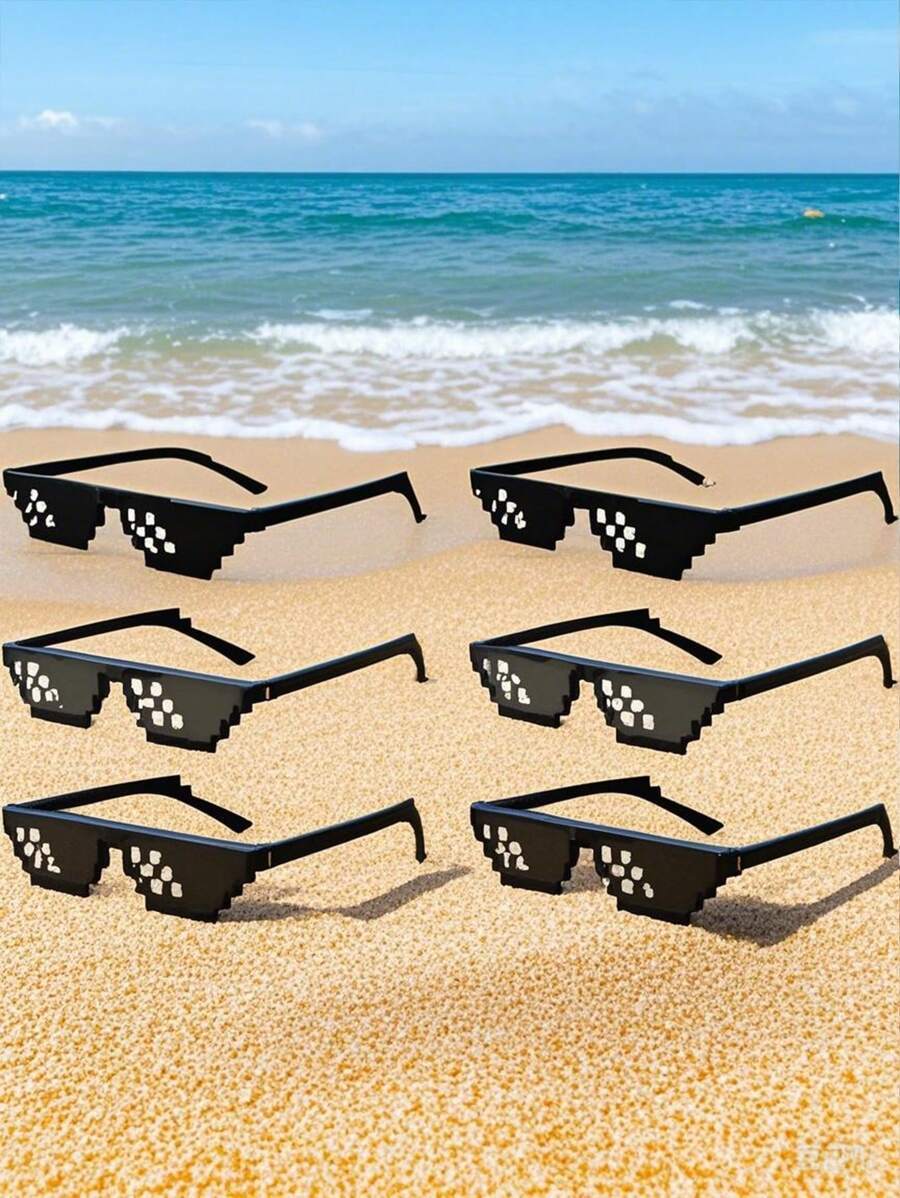10pcs-Candy Coloured Heathered Glasses With Pentagram Sliced Metal Embellishments Are The Perfect Eyewear Choice For Summer Beach Days, Holiday Parties And Outdoor Activities!