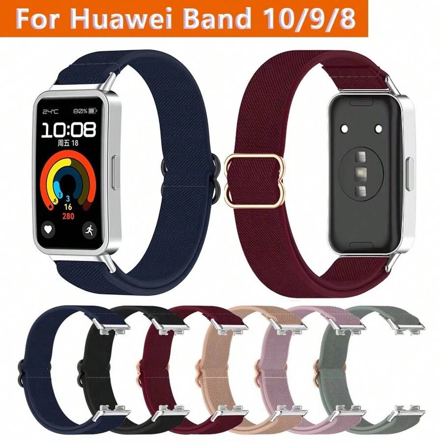 Kompatibel mit Huawei Band 10/9/8 Fitness Armband Elastisches Nylon Armband, gewebtes elastisches Ersatzarmband, Sportarmband