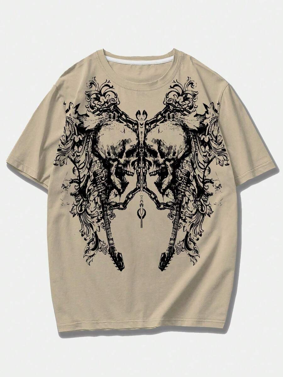 Men's Round Neck Short Sleeve T-Shirt With Graphic Print