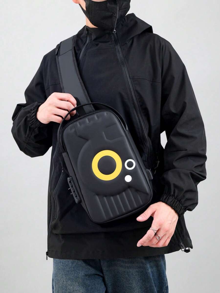 Crossbody Bag New Fashion Men's Premium Sense Combination Lock Men's Chest Bag Multifunctional Business Commuter Chest Bag