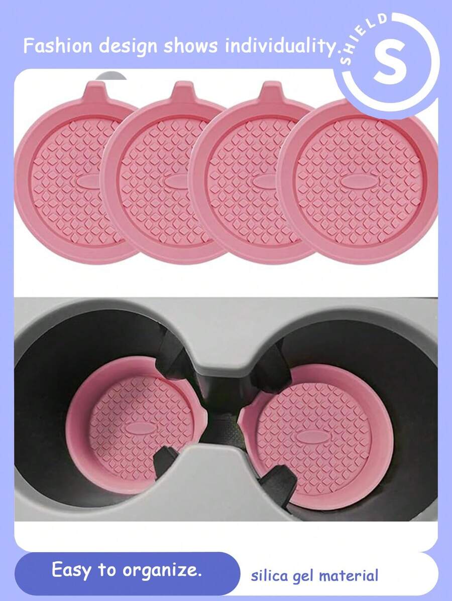 2/1 pezzo Sottobicchiere da auto, sottobicchiere con portabicchiere incassato, sottobicchiere universale antiscivolo in silicone per porta bicchieri da auto, accessori per interni auto, tappetino organizer, scatola porta oggetti da viaggio