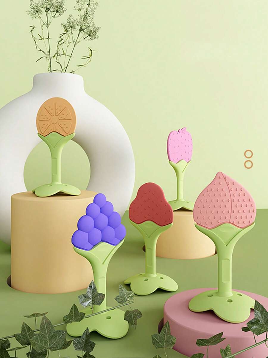 Giocattoli da dentizione per bambini a forma di frutta, ciucci in silicone adatti per neonati e bambini, regali (alcune parti possono essere casuali). Giocattoli da dentizione, regali di Ognissanti (stili casuali)