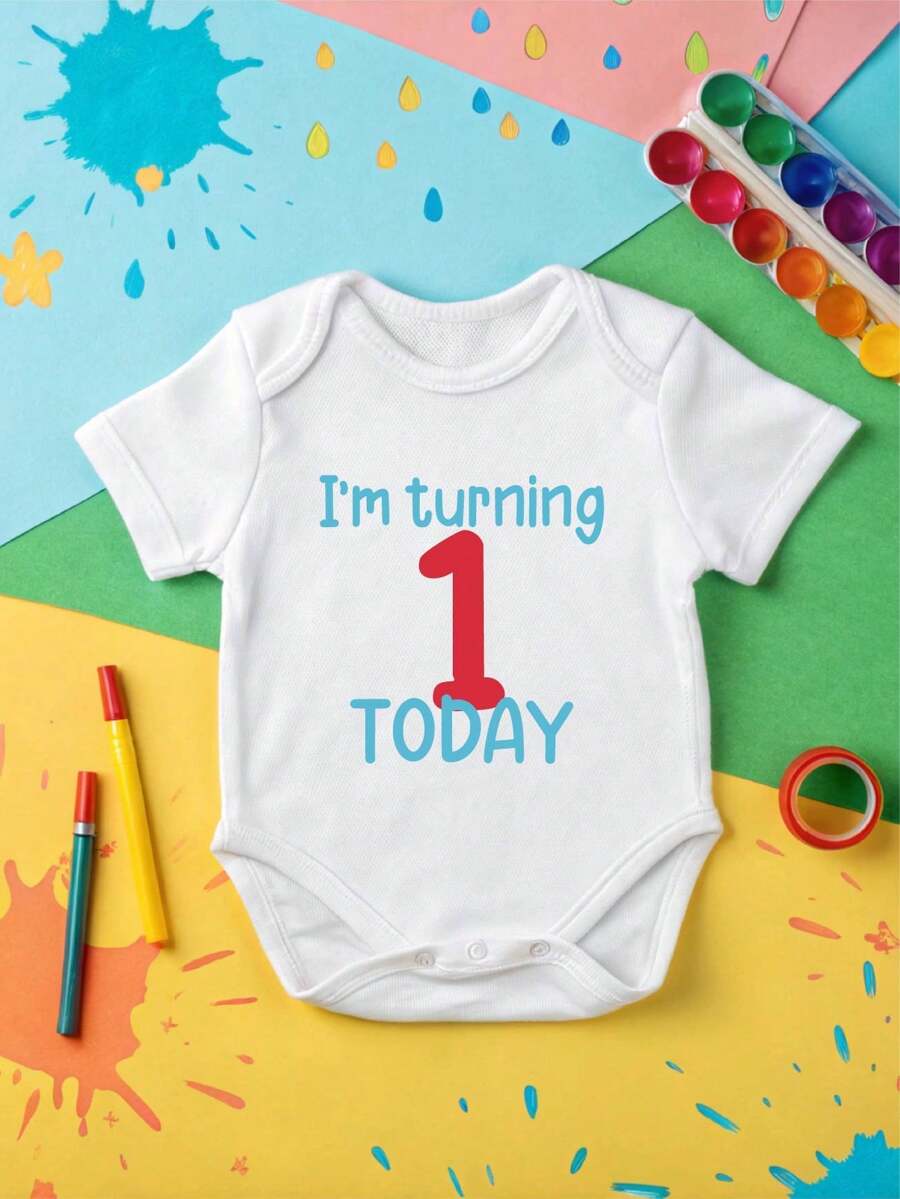 I'm Turning 1 Today Baby Bodysuit, First Birthday Newborn Suit, 1st Birthday Party, One Year Old Baby Gift, I'm One Newborn Bodysuit, Turning One Baby OC-905