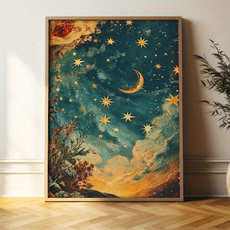 Eternal Astronomy Canvas Wall Art - Wooden Frame Canvas Painting 1 Piece (3) Thickness 2.25cm / 1inch , Home Gift Decoration, Room Decoration Aesthetics, Wall Decoration Art, Perfect Gift, Autumn Winter Wall Decoration, Living Room Decoration, Bedroom Decoration, Kitchen Decoration, Entrance Decoration, Bathroom Decoration, Direct Wall Painting, High-Quality Wall Painting Poster
