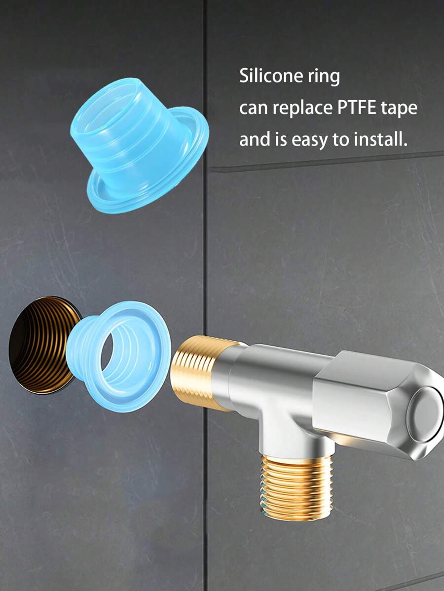 Vedantes de rosca de silicone para tubos de 1/2 polegada e 3/4 de polegada. Mais fáceis do que fita adesiva. Vedante de rosca de silicone reutilizável para tubos de 1/2 polegada. Um anel de borracha que substitui a fita de encanador. De volta às aulas