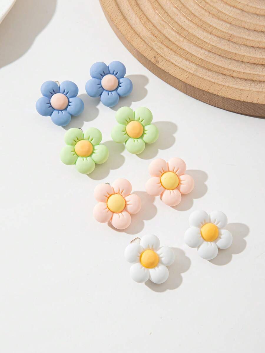 8 Piezas Pinzas para el cabello con flores de margarita mate para niñas pequeñas, aptas para vacaciones, salidas y uso diario