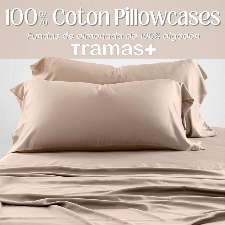 Tramas+ Taie d'oreiller, 125x45cm, 100% coton, extra douce et respirante, fermeture enveloppe, certifiée Oeko-Tex - ✅ Livraison 24/72h en Espagne (péninsule)