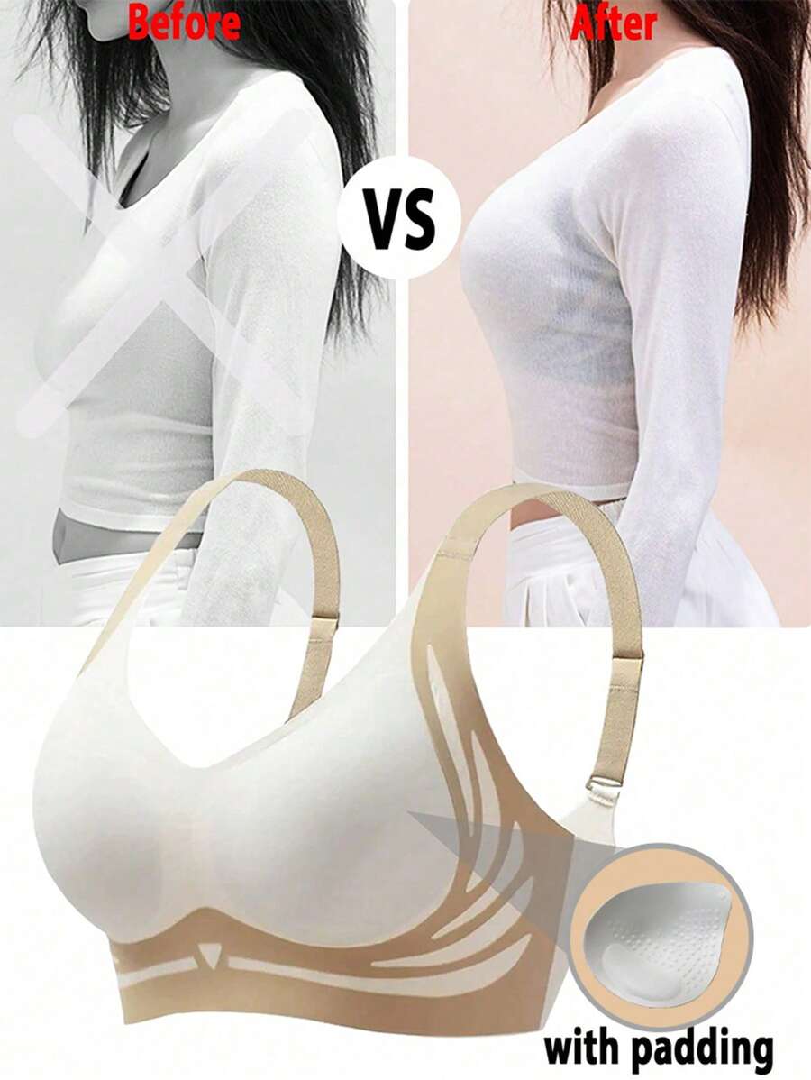 Sujetadores push-up, sujetadores acolchados sin costuras, bralettes para mujeres, sostenes sin alambres para mujeres, sujetadores con soporte ligero para el pecho, sujetadores con moldeo de busto, lencería para mujeres, ropa interior femenina