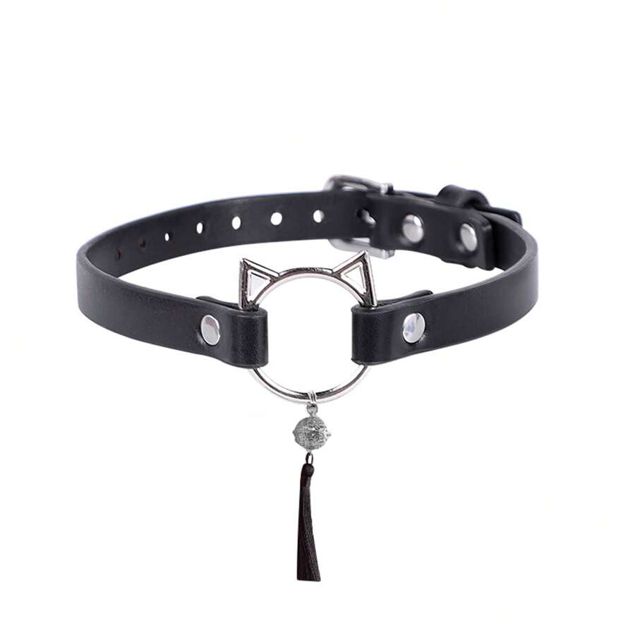 Bondage Collar, Adjustable Tasseled Collar With Bell Couples Intimate Toy Date Night Game