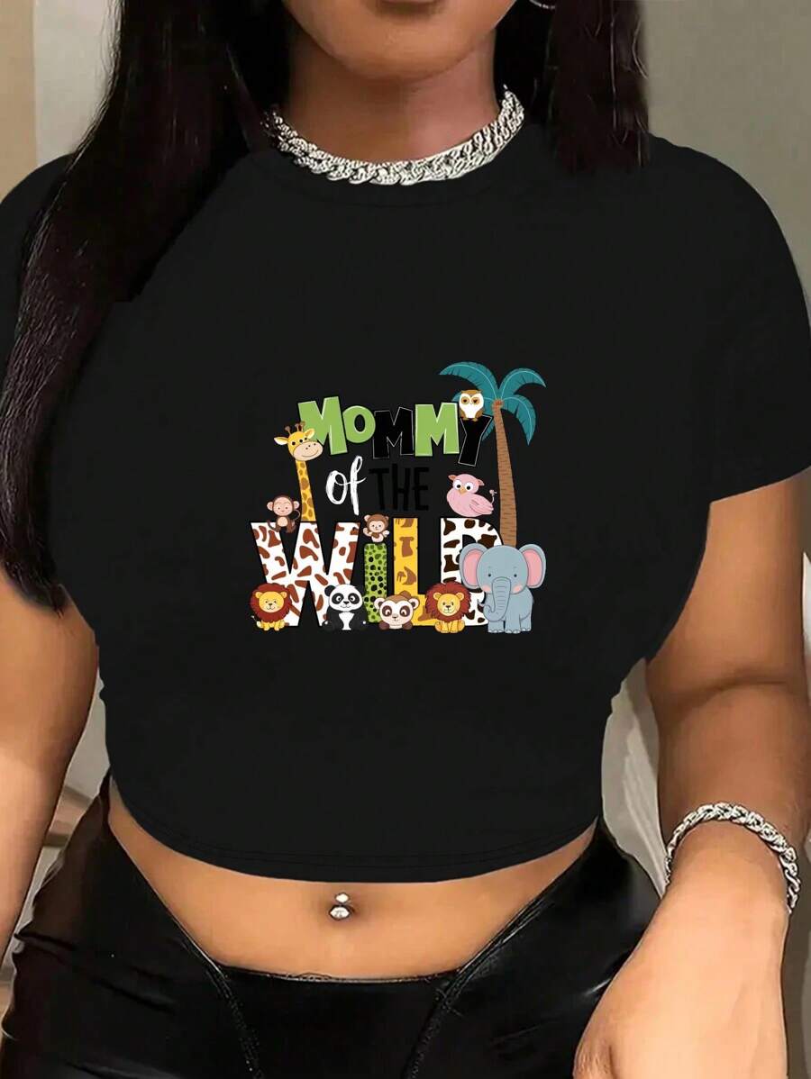 MOMMY OF THE WILD ONE Women's Fashion Short T-Shirt