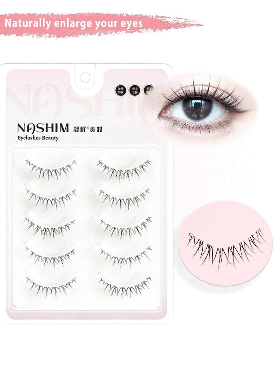 5 Pairs Of Ultra-Light False Eyelashes, C-Curl, Natural Looking Zona Zolucid, Reusable False Eyelashes, Suitable For Beginners.