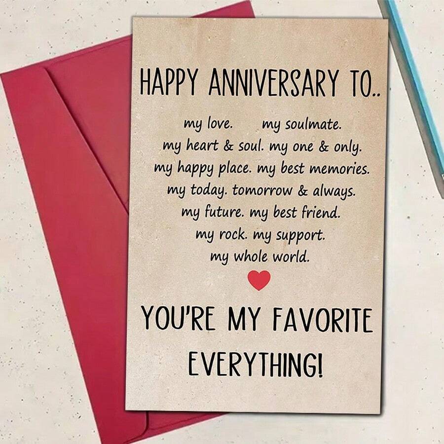 1 pièce Cartes d'anniversaire de mariage heureuses pour maris et épouses, cartes d'anniversaire de mariage douces pour couples, cartes d'anniversaire romantiques pour petits amis et petites amies, cartes de 4,72 po * 6,69 po