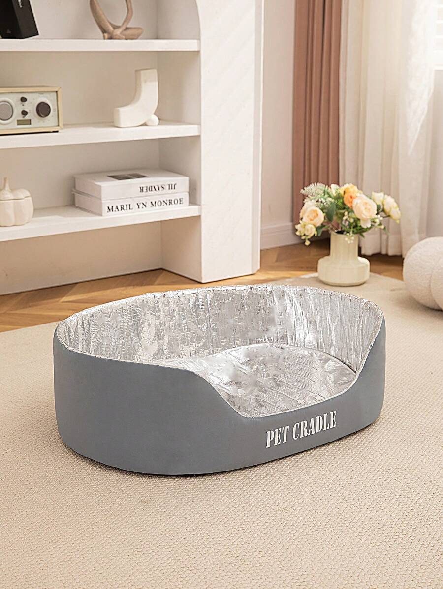 1pc All Season Constant Temperature Aluminum Foil Dog Bed, 2-In-1 For Winter And Summer, Waterproof And Moisture-Proof For Indoor And Outdoor Use, Removable And Washable Pet Warming Mat