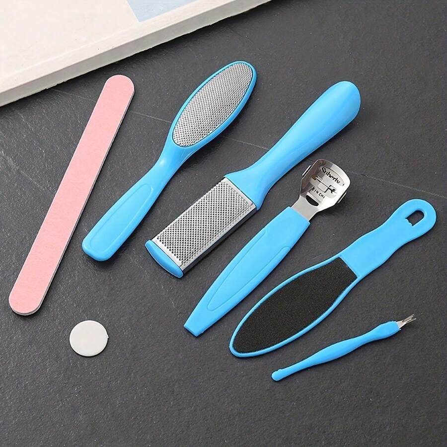 8-Piece Set Of Foot Repair Kit, Foot File Set, Professional Nail And Foot Spa Care Tools, Double-Sided File, Stainless Steel Dead Skin Remover, Callus Tissue Exfoliator, Professional Dead Skin Removal Kit, Calluses Remover, Foot Care Set, Female And Male Foot Care, Trimming And Cleaning Tool Set