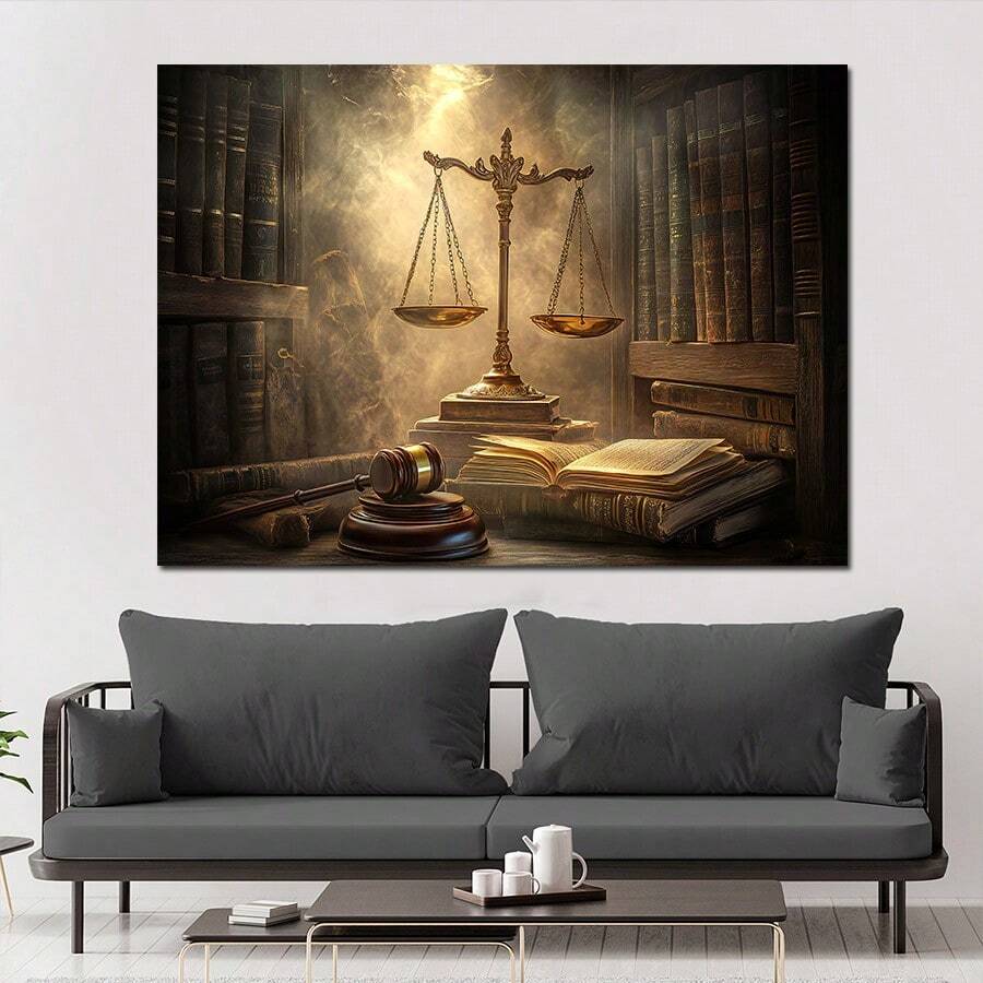 Póster de arte en lienzo con diseño inspirado en el "Equilibrio de la Justicia", apto para decoración de oficina de abogados, regalo perfecto para abogados, decoración para el hogar sin marco 50x70cm/19.68x27.55 pulgadas