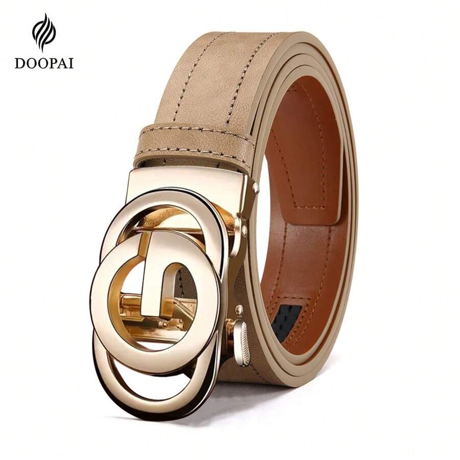 DOOPAI DOOPAI Herren Gürtel im Lässig Stil - Ledergürtel aus PU, verstellbar passend für vintage Hosen, stilvolles und vielseitiges Accessoire, perfektes Geschenk für ihn