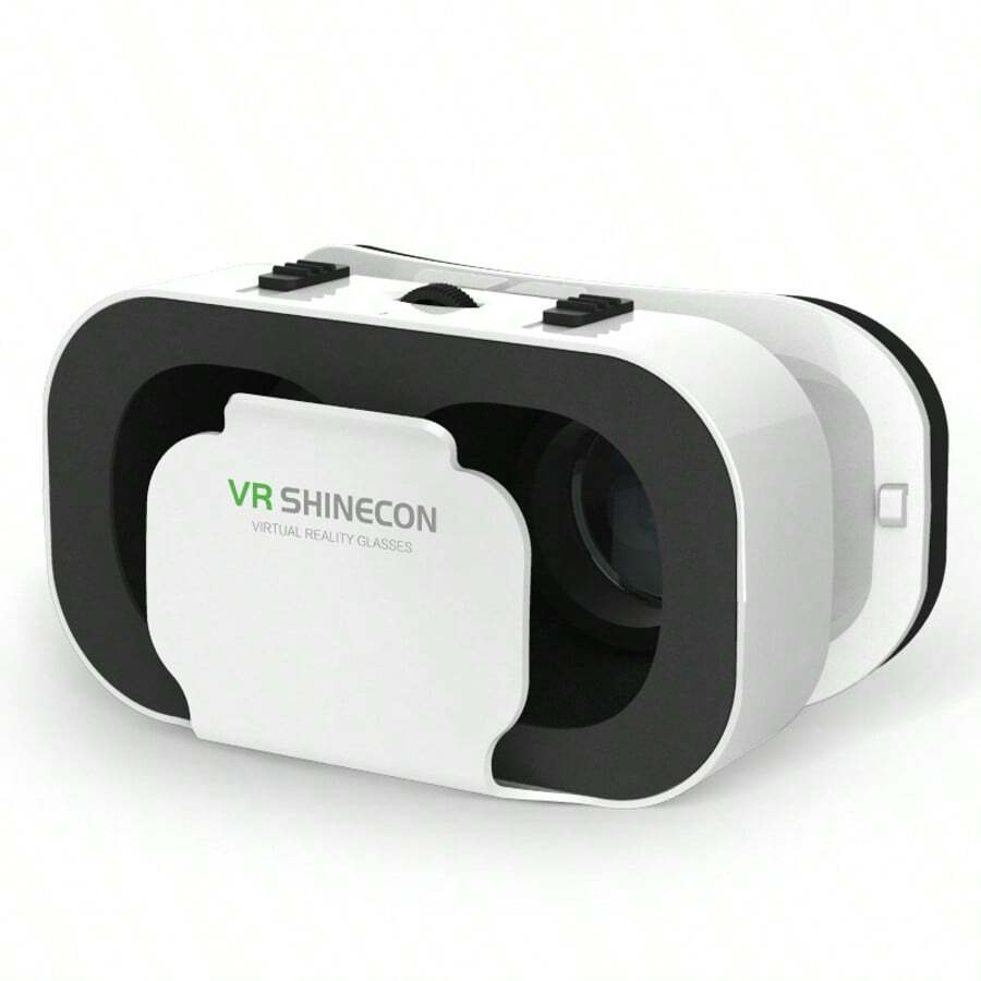 Gafas VR ajustables y ligeras para teléfonos móviles, sin auriculares, adecuadas para smartphones de 4.7 a 6.2 pulgadas y Android, color blanco, incluye mando de juego
