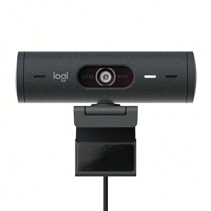 Logitech Brio 505 Kamera mit magnetischem Befestigungsclip, 1080P 4MP HD-Kamera, Mikrofon mit Rauschunterdrückung, integrierte drehbare Sichtschutzabdeckung, geeignet für Videokonferenzen und Online-Unterricht, schwarz