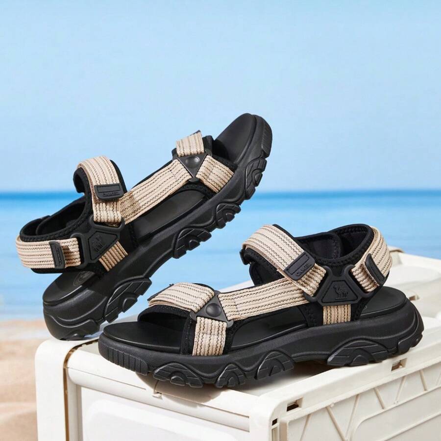 CAMEL CROWN Men's Sports Sandals, New Summer Breathable Outdoor Sports Hook And Loop Non-Slip Casual Sandals