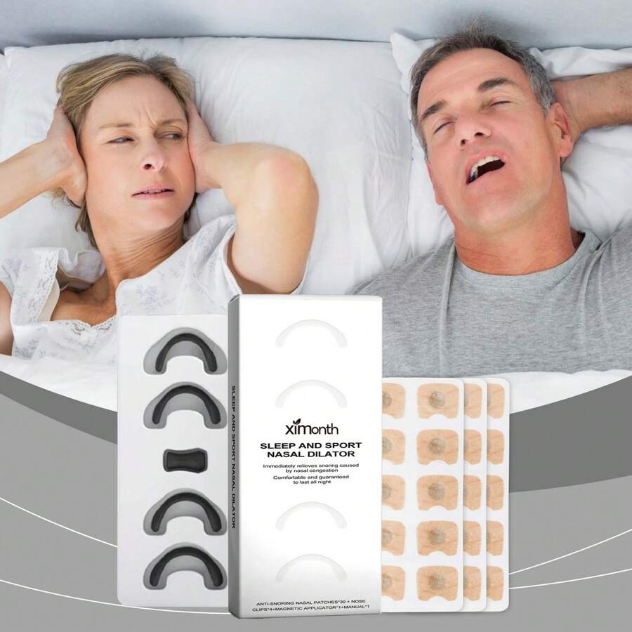 1Set Magnetic Anti Snore Nose Clip Rightly Breathe Nasal Pastes With Nose Clip For Nasal Congestion Relief