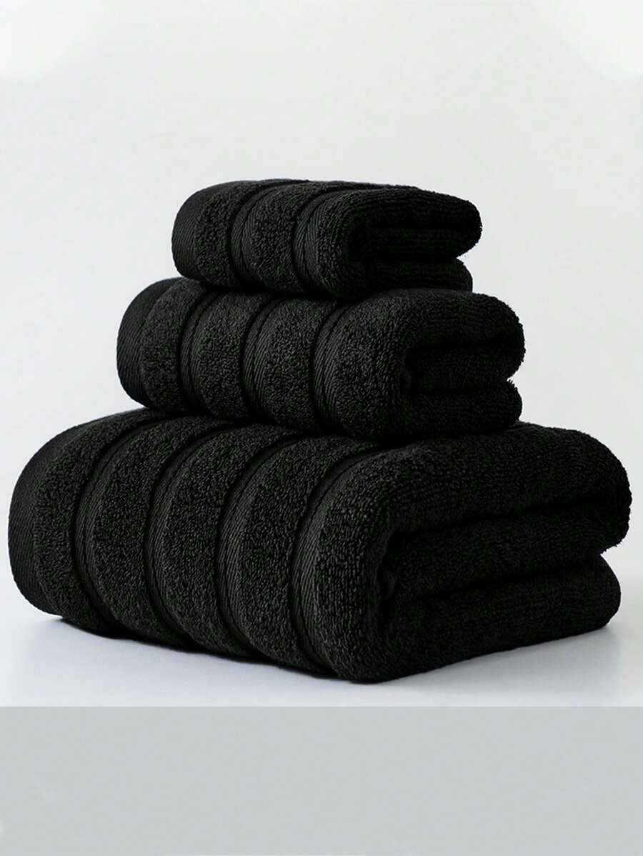 Conjunto de 3 piezas/1 pieza de toallas de unicolor minimalista moderno - Toalla de rostro, toalla de baño y toalla de mano, suaves, absorbentes y de secado rápido, ideales para el baño, gimnasio, yoga, piscina al aire libre, decoración del baño del hogar, salón de belleza, regreso a la escuela de verano