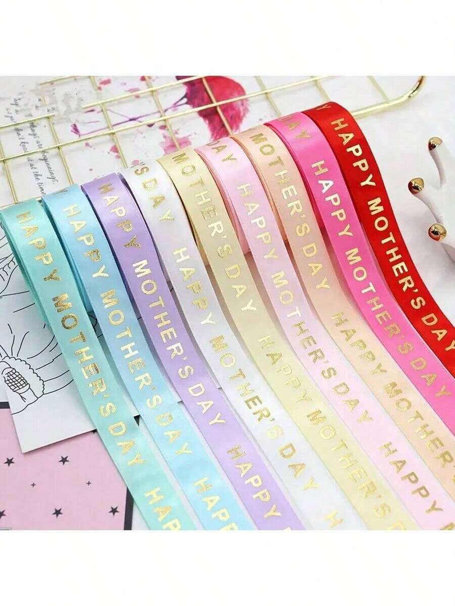 1 Rolle, 5 Yard Muttertagsband Glücklicher Muttertag blau, weiß & rosa Band zum Geschenkeverpacken, Muttertag, Valentinstag, Party Geschenke, Bänder für Blumensträuße, Bastelbedarf, Stoffe, selbstgemachte Hochzeitsbouquets Material, Geschenkverpackungsmaterialien