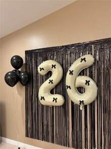 40 Inch Cream Color Number With Big Black Bow