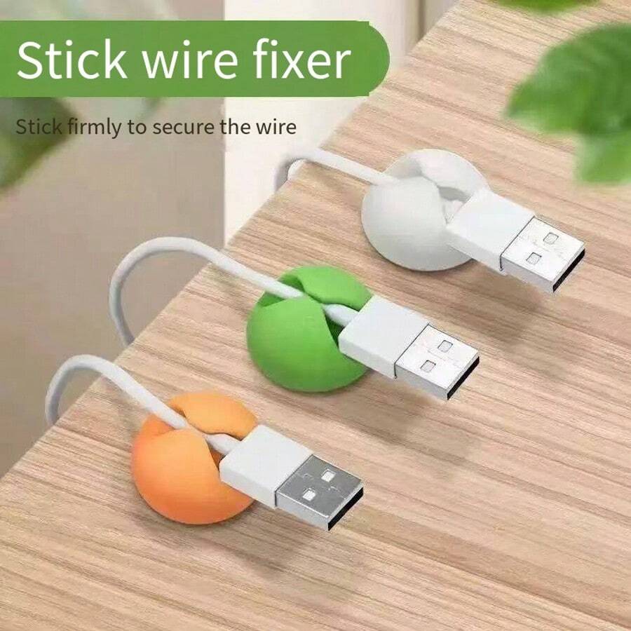 1pc/5pcs/10pcsCable Manager, Cable Clamp, Desktop Computer Holder, Adhesive Cable Manager, And Charger Holder Bedside Table, Wall, Car, And Office Cable Management Accessories, Back To School
