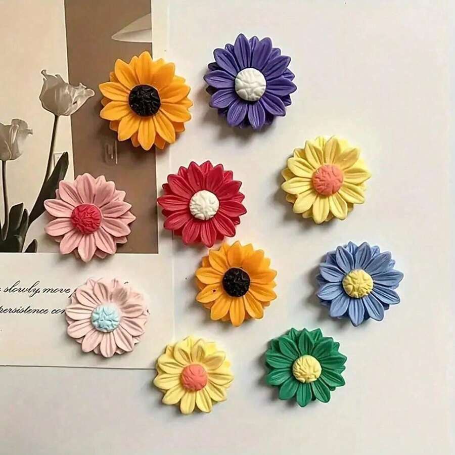 Random 8pcs/10pcs Cute Animal, Plant & Floral Fridge Magnets, Whiteboard Magnets, Decorative Refrigerator Magnets, Adorable Office & Kitchen Magnets, Household & Dorm Room Essentials, Home Decor Birthday