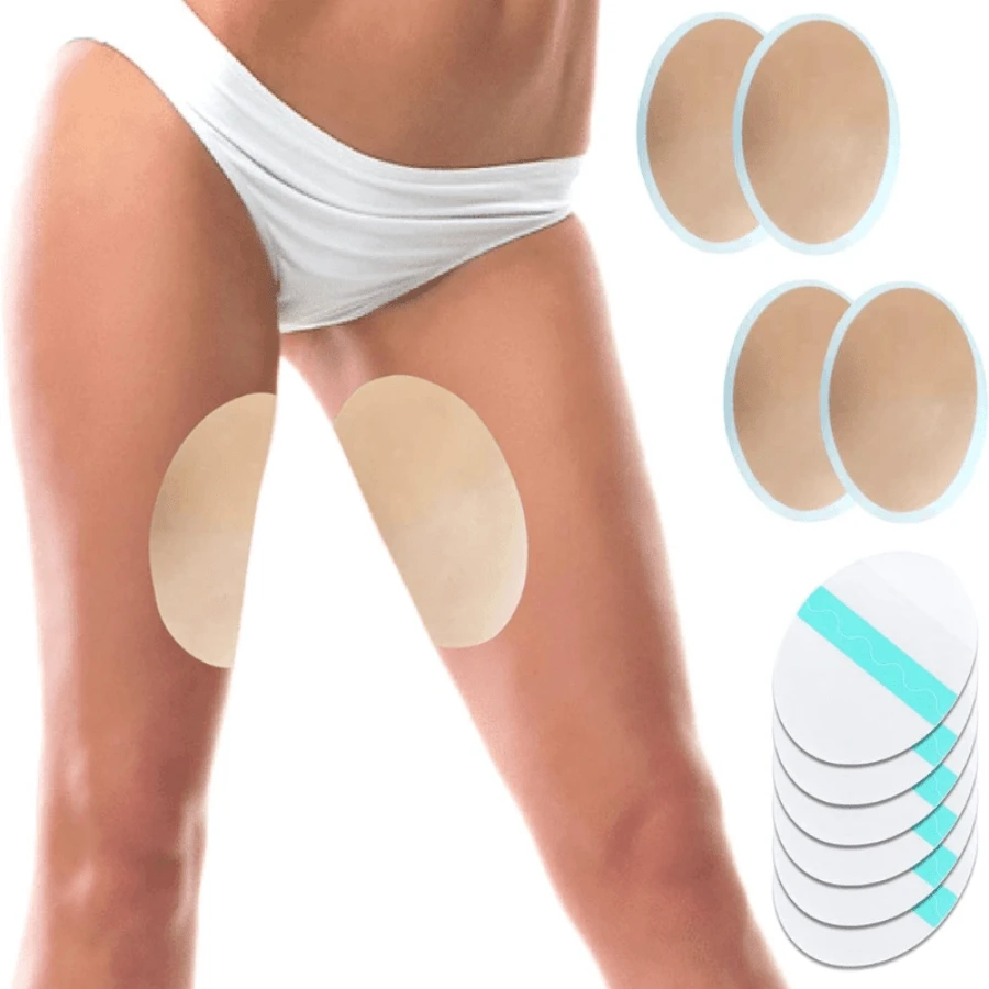 5 piezas de parches antifricción de spándex para muslos internos y pantorrillas, cinta corporal invisible con elástico sin cubrir que proporciona comodidad y protección