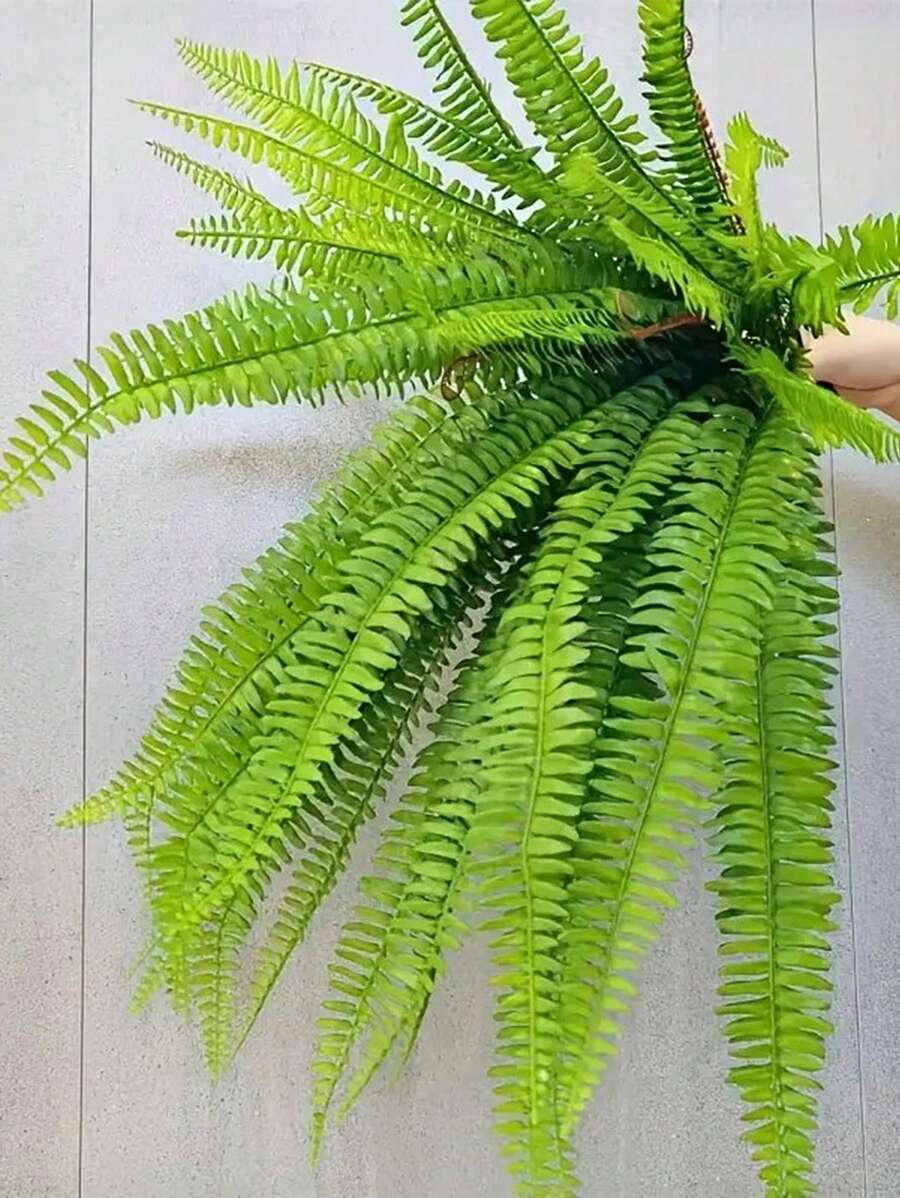 2pcs Artificial Simulated Plant Grass Decorations. These Are UV-Resistant Garden Decorations That Can Be Used To Adorn Rooms, Bedrooms, And Walls. Made Of Plastic, These Fake Green Plants Are Suitable For Home Decor And Bathroom Decoration. Artificial Fern-Like Plants, Wall Plants, And Fake Ivy Green Flowers Are Perfect For Decorating Home Gardens,Garden Decor,Outdoor Plant,Gardening,Fake Flowers