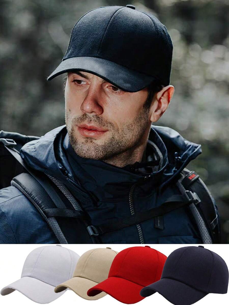 1 Pc Solid Color Baseball Cap Man Breathable Head Size Sun Hats Male Outdoor Sport Visor Cap